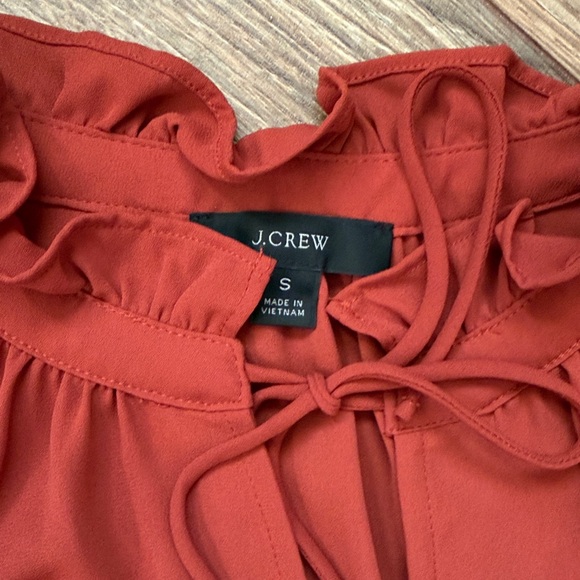 J. Crew Rust Ruffled Blouse - Picture 5 of 13